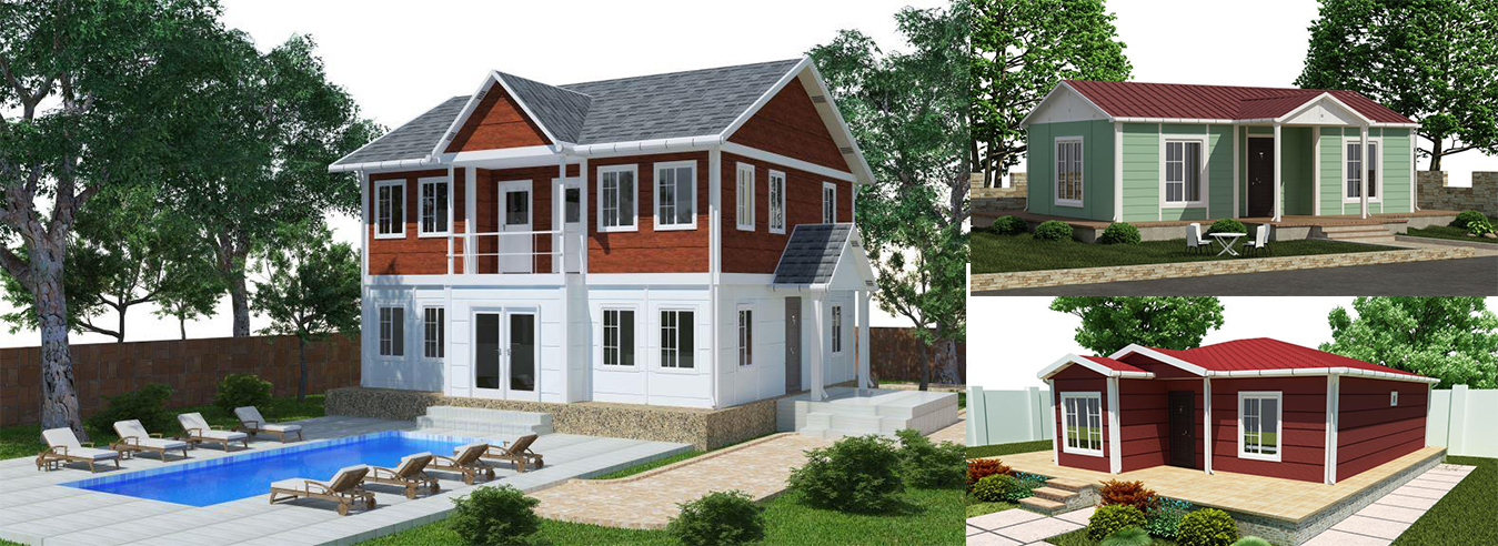 tek katlı prefabrik evler